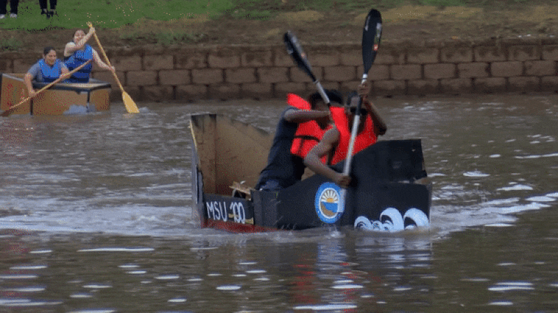 Celebrating 100 years with MSU Texas: Cardboard boat race