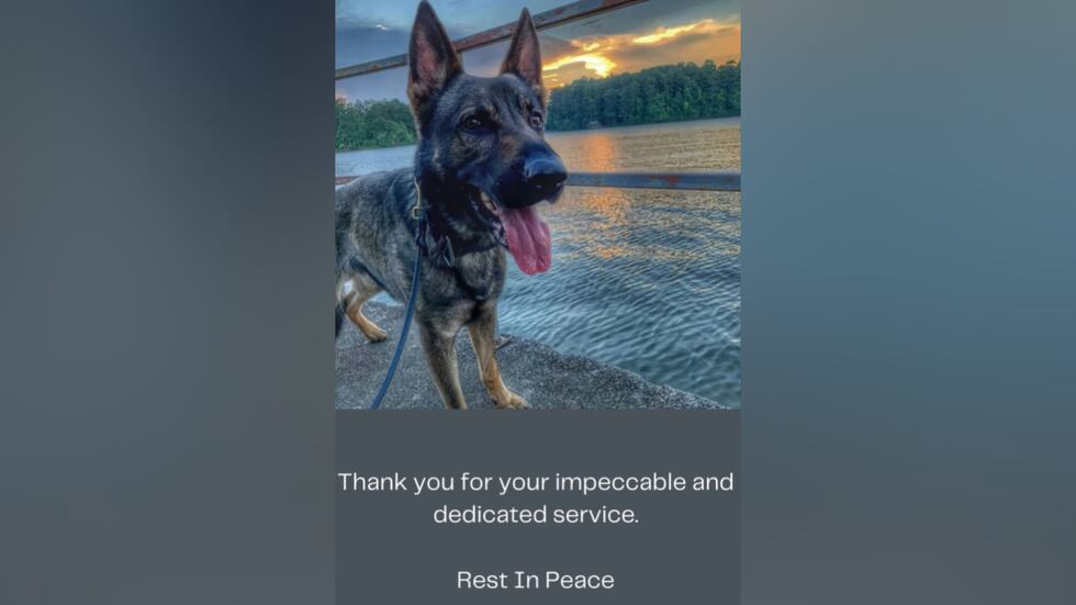 A police dog named Athos has died after complications with cancer.