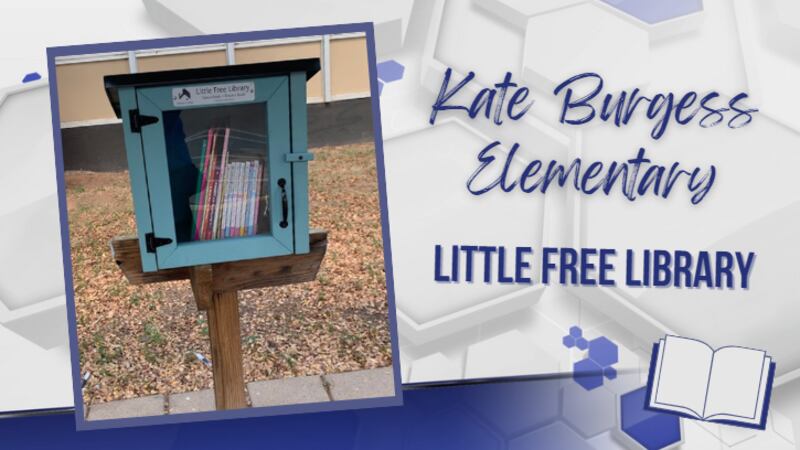 Little Free Library installed at Kate Burgess Elementary