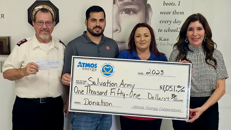 Atmos Energy employees donate over $1,000 to the Wichita Falls Salvation Army